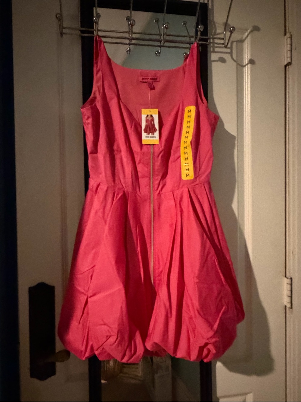 Steve Madden Raspberry Zip-Front Sweetheart Mini Dress - Picture 8 of 16